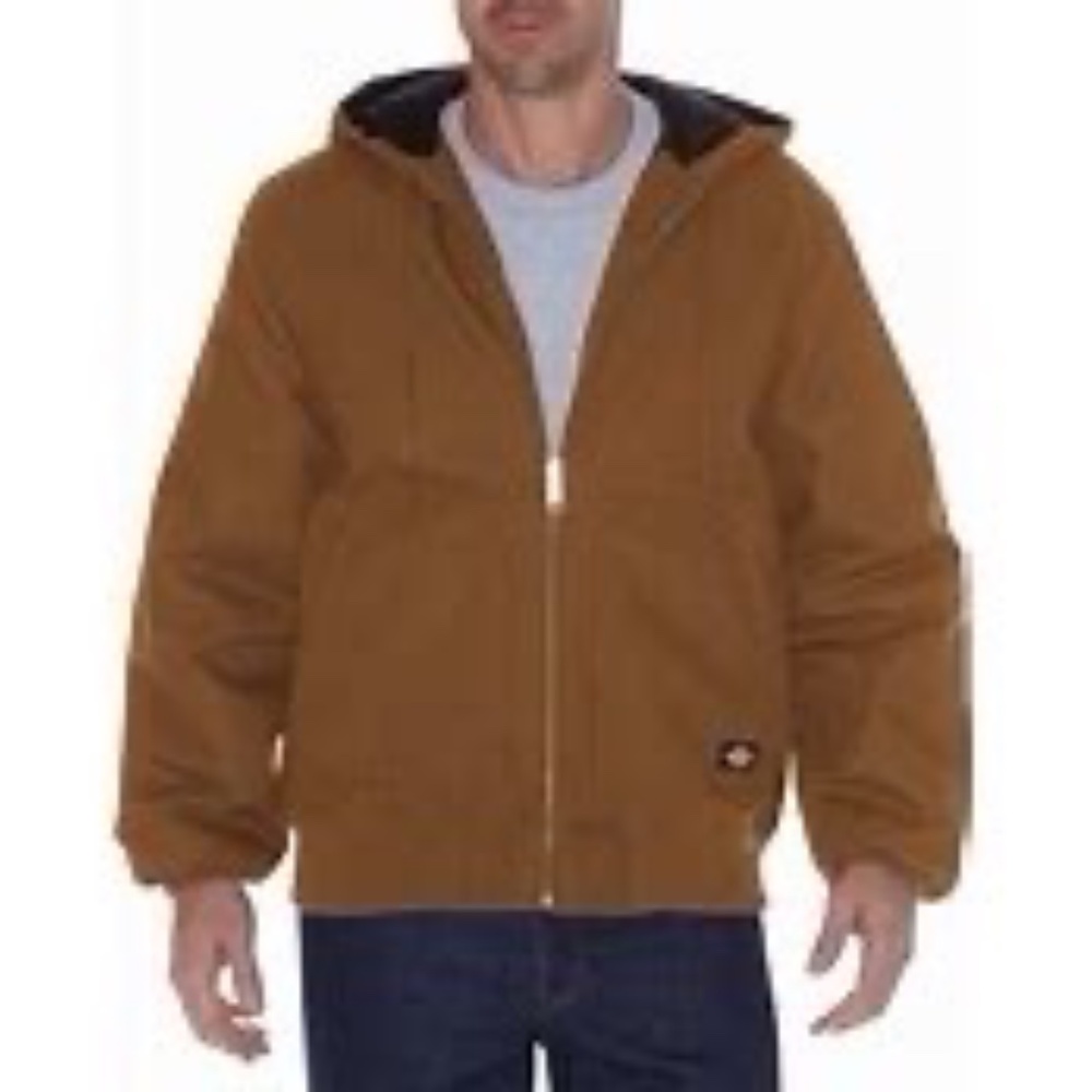 Dickies rigid duck work canvas hooded insulated jacket XL